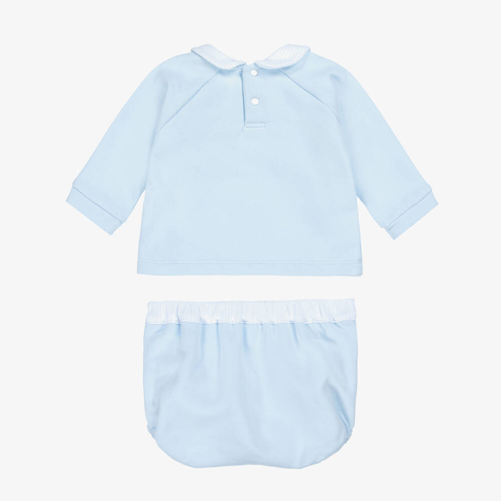 Babidu-طقم سكوتر قطني أزرق للأولاد | Childrensalon Outlet