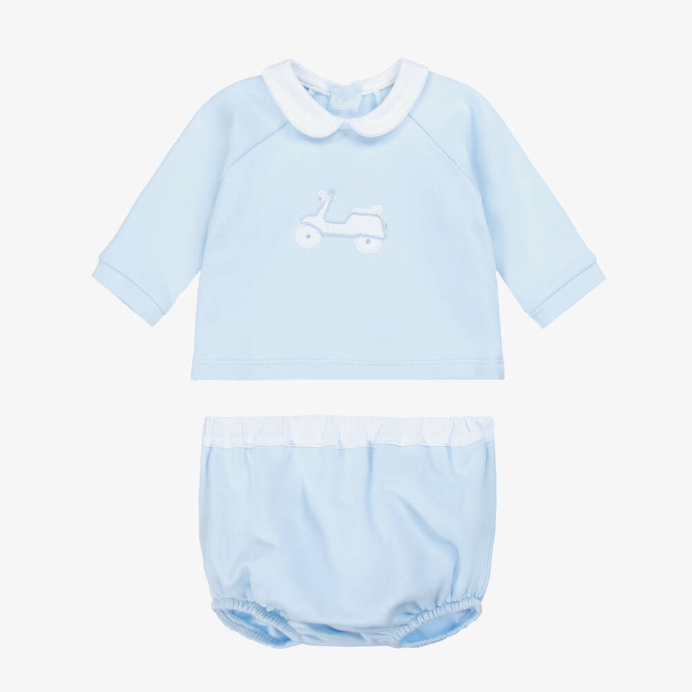 Babidu-طقم سكوتر قطني أزرق للأولاد | Childrensalon Outlet