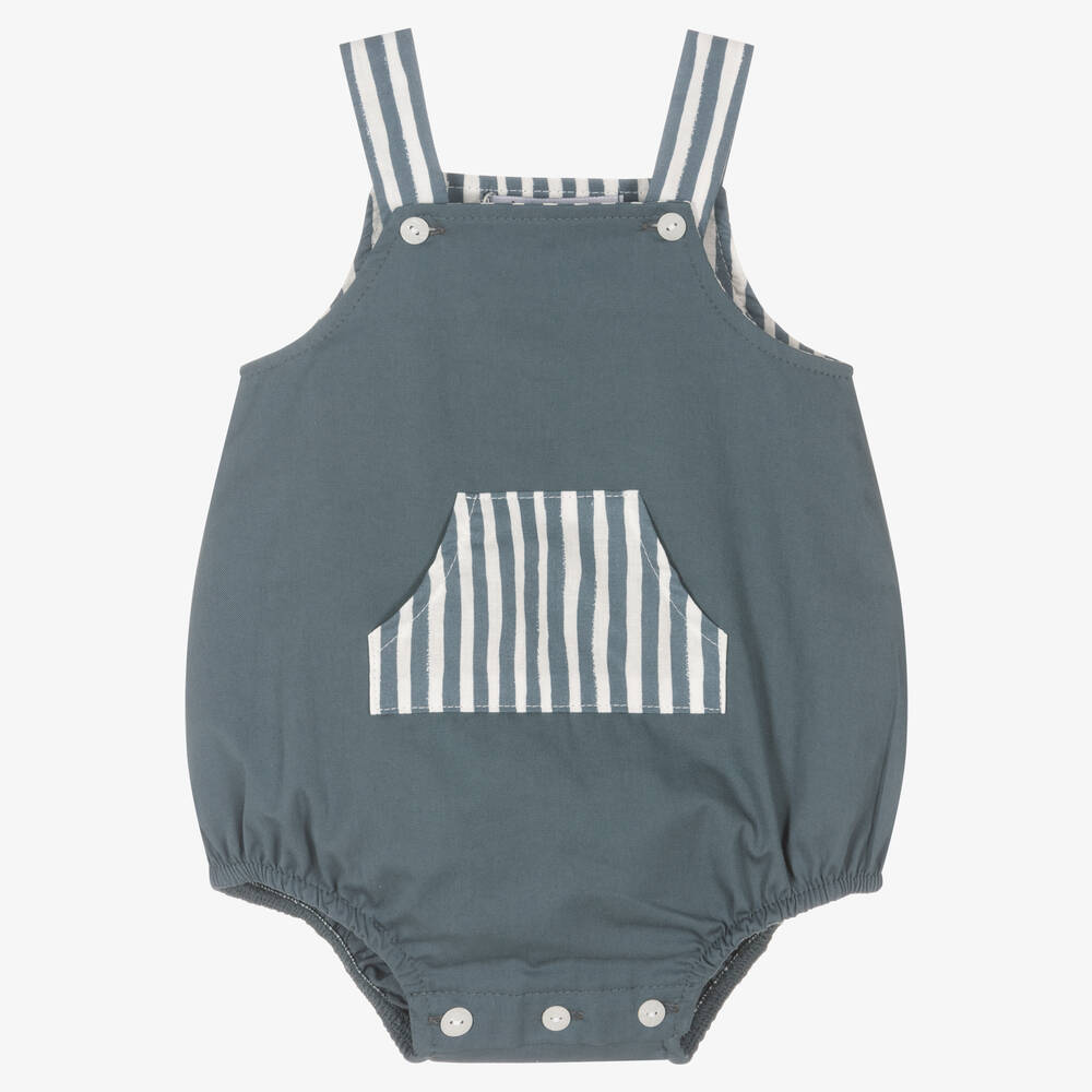 Babidu-Baby Boys Blue Cotton Shortie | Childrensalon Outlet