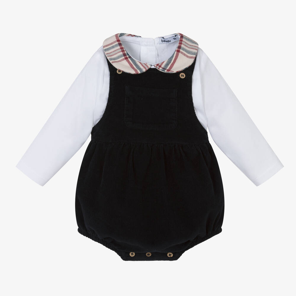 Babidu - Ensemble barboteuse bleue en coton | Childrensalon