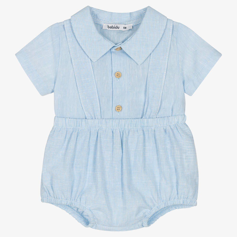 Babidu - Blaues Baumwoll-Top & Shorts Set | Childrensalon