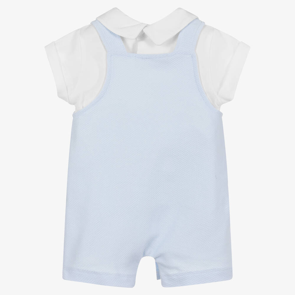 Babidu-Baby Boys Blue Dungaree Set | Childrensalon Outlet