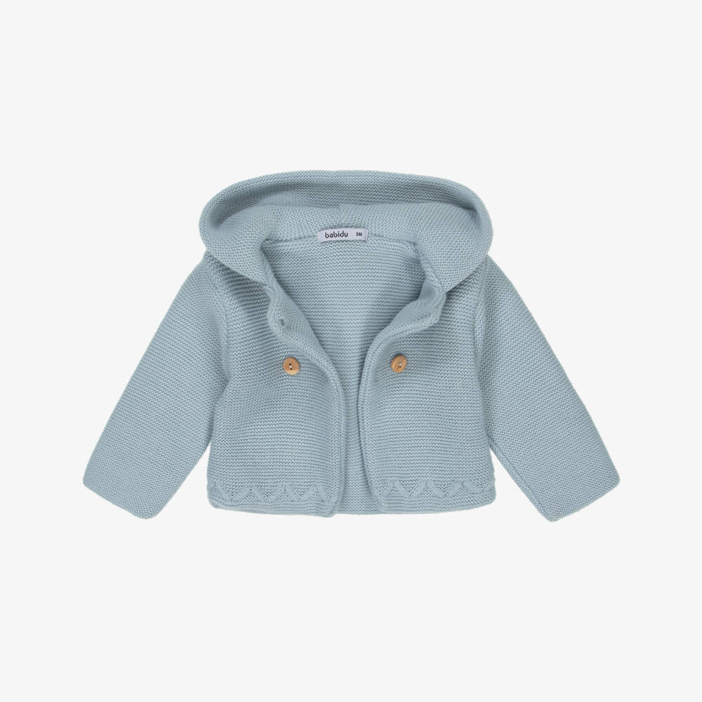 Babidu-Baby Boys Blue Knitted Pram Coat Set | Childrensalon Outlet