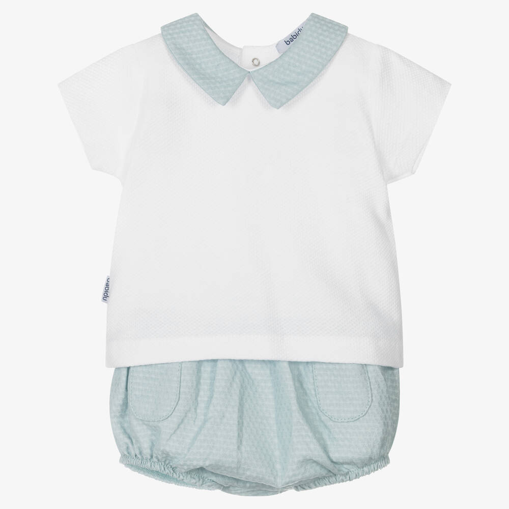 Babidu-Baby Boys Blue shorts Set | Childrensalon Outlet