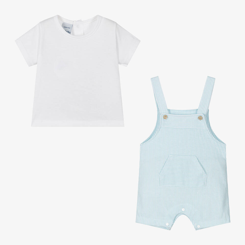 Babidu-Топ и шорты в голубую полоску на бретелях для малышей | Childrensalon Outlet