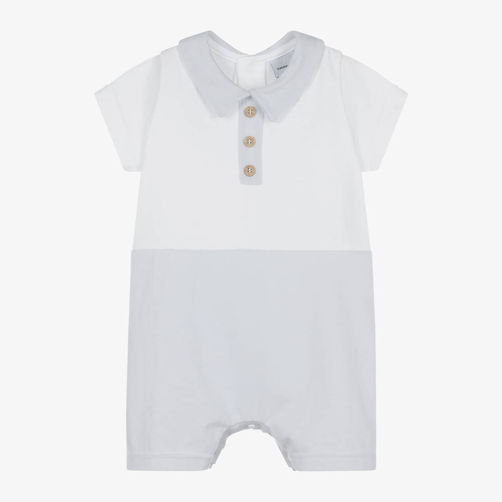 Babidu-Baby Boys Grey Cotton Shortie | Childrensalon Outlet