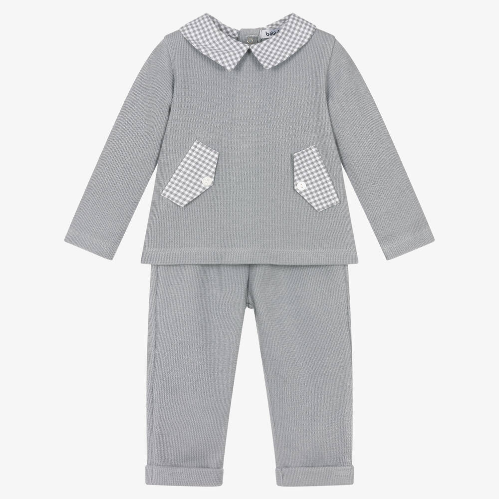 Babidu-Baby Boys Grey Trouser Set | Childrensalon Outlet