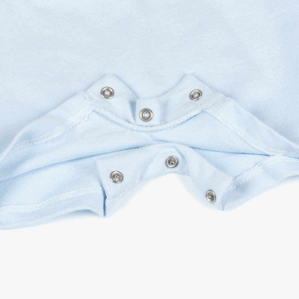 Babidu-Baby Boys Pale Blue Stripe Cotton Jersey Shortie | Childrensalon Outlet