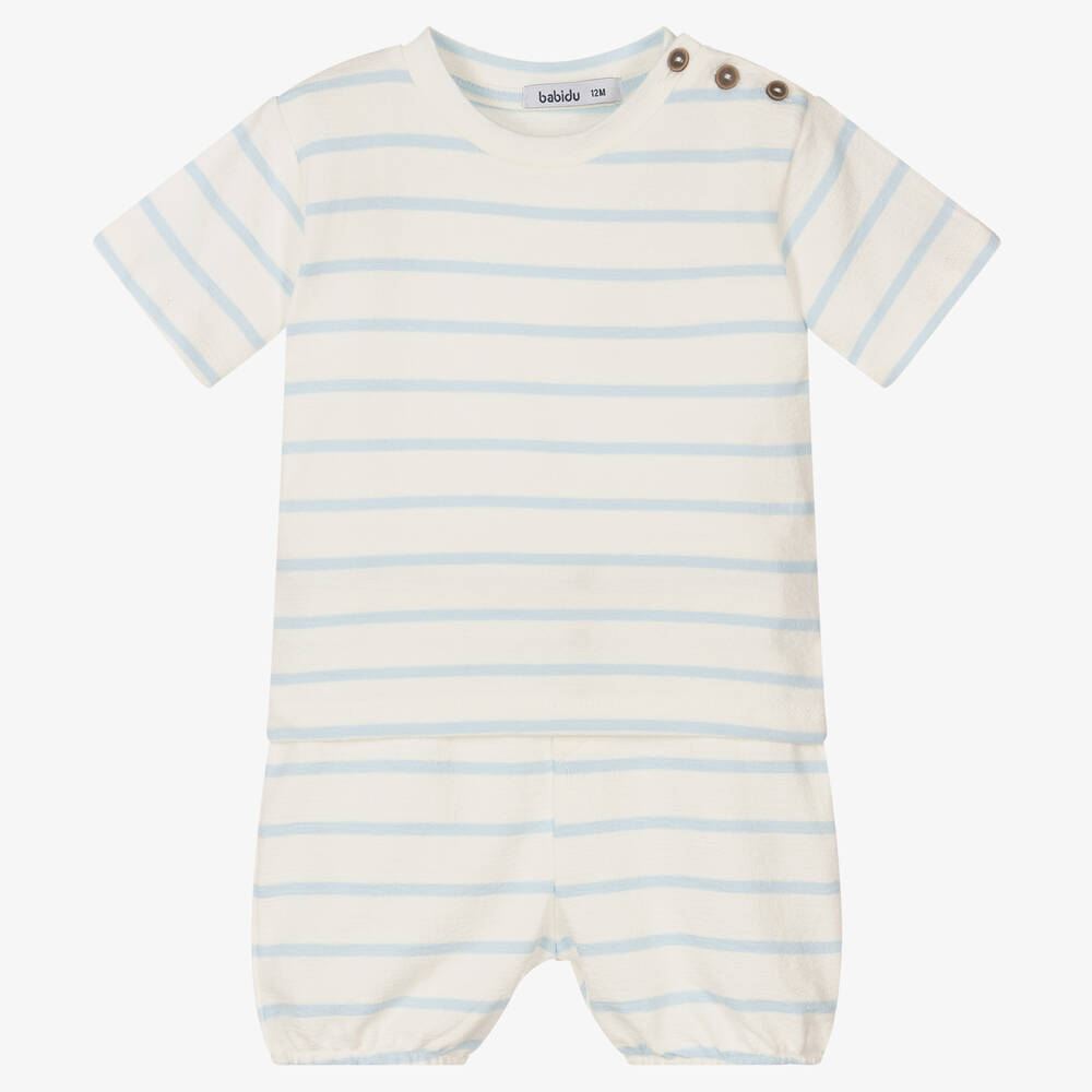 Babidu-Baby Boys Striped Shorts Set | Childrensalon Outlet