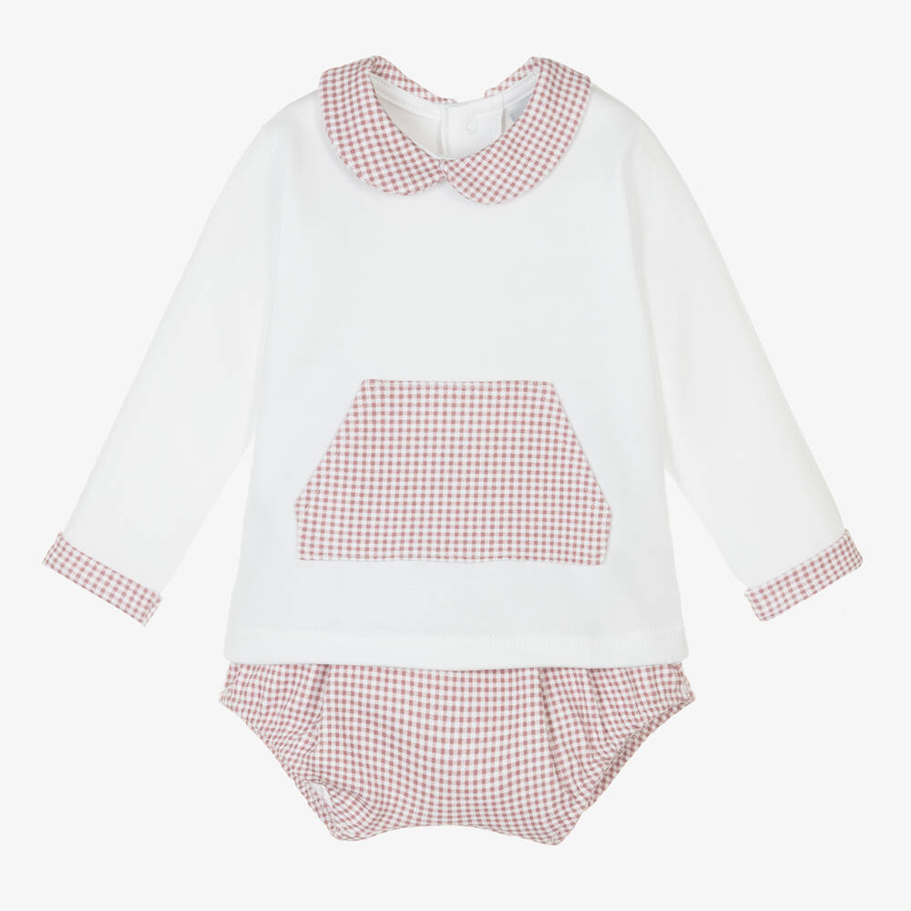 Babidu - Ensemble short coton rouge et blanc | Childrensalon