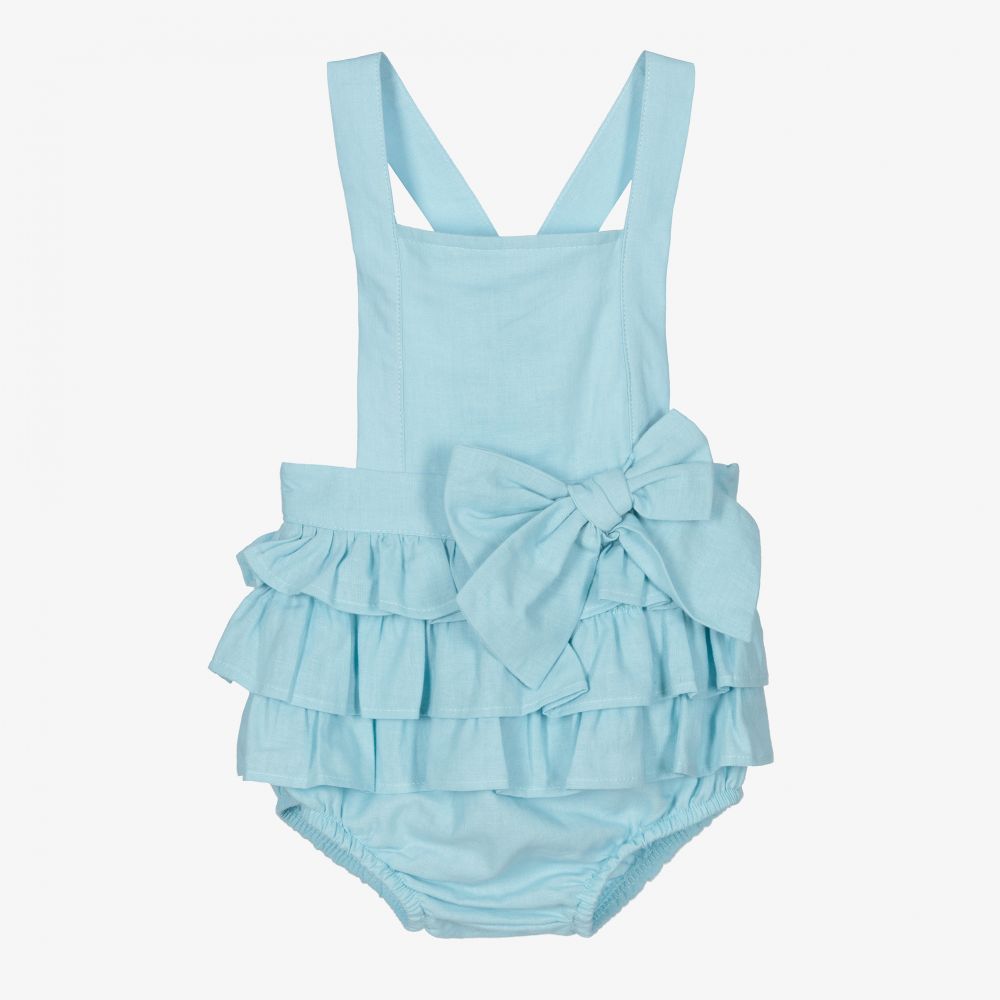 Babidu - Baby Girls Blue Cotton Shortie | Childrensalon