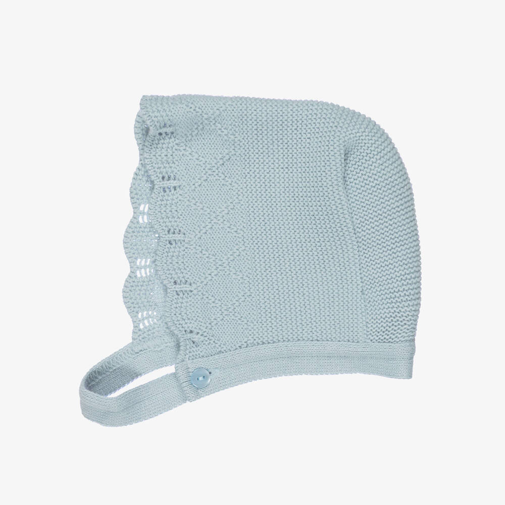 Babidu-Baby Girls Blue Knitted & Floral Shorts Set | Childrensalon Outlet