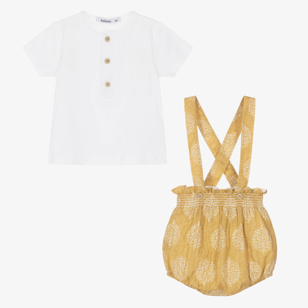 Babidu-Baby Girls Cotton Shorts Set | Childrensalon Outlet