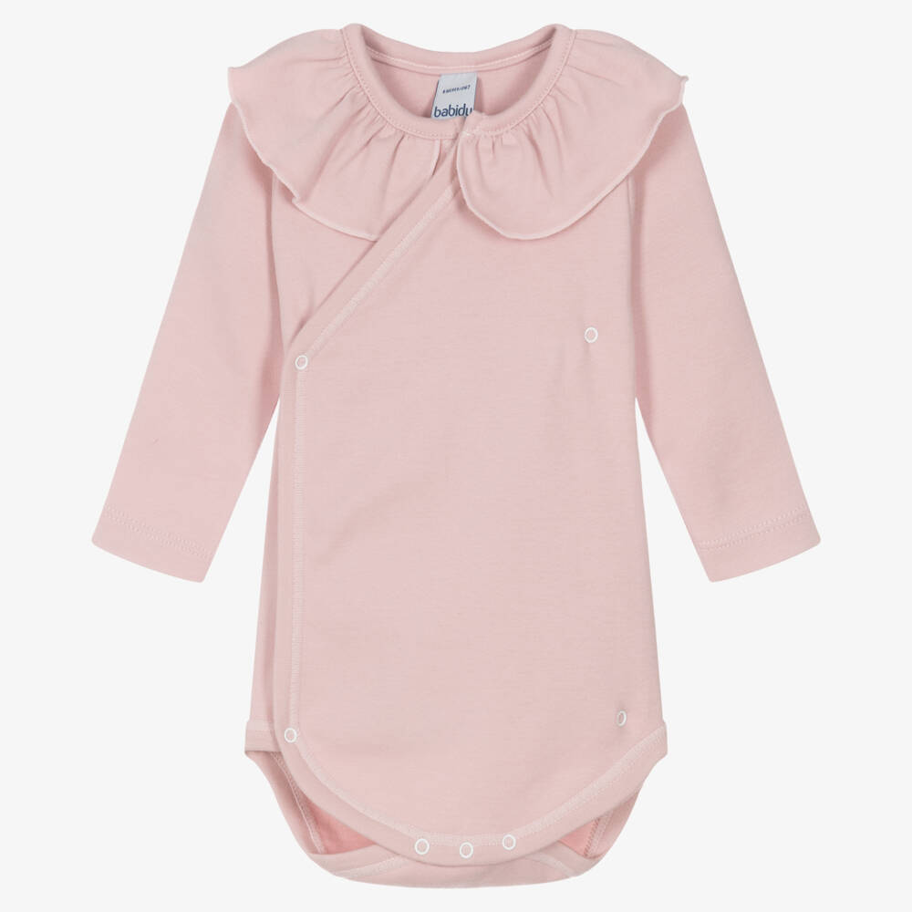 Babidu-Baby Girls Dusky Pink Cotton Bodysuit | Childrensalon Outlet