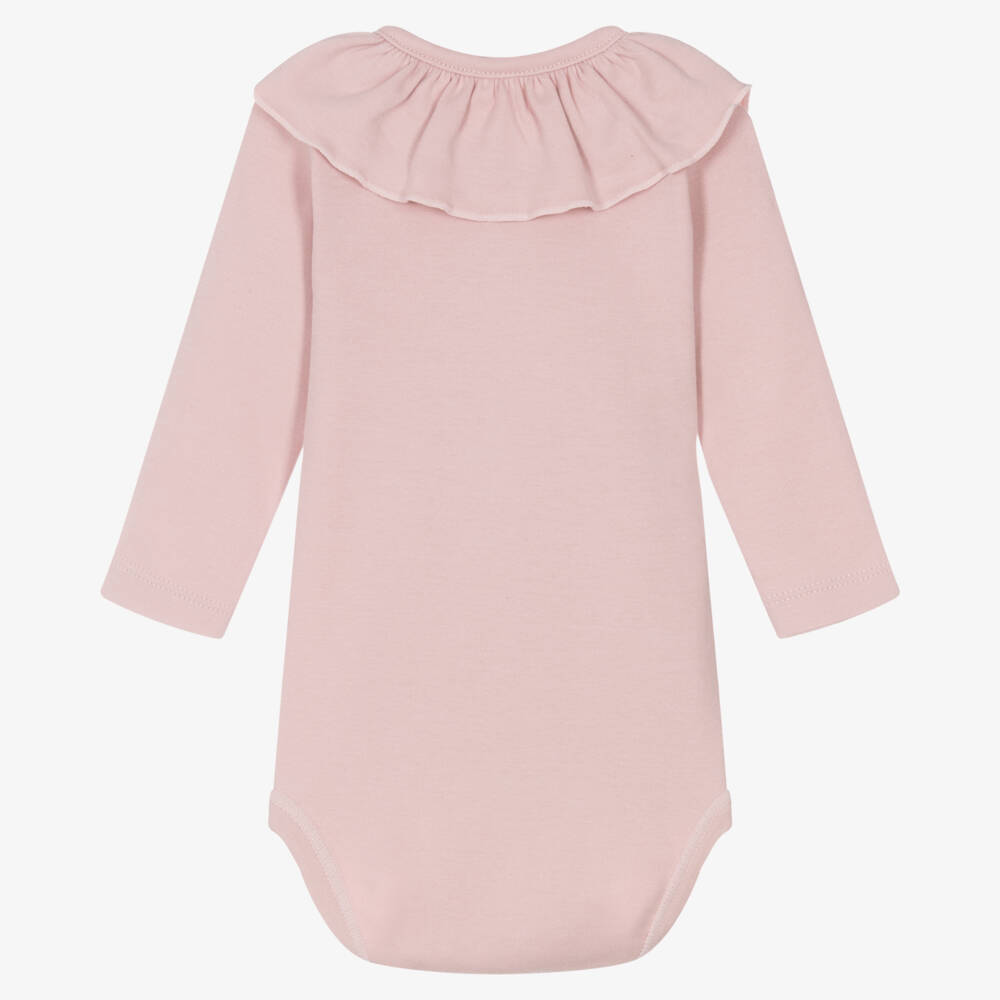 Babidu-Baby Girls Dusky Pink Cotton Bodysuit | Childrensalon Outlet