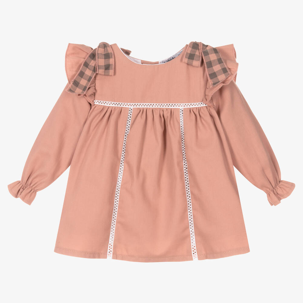 Babidu - Baby Girls Dusky Pink Dress | Childrensalon