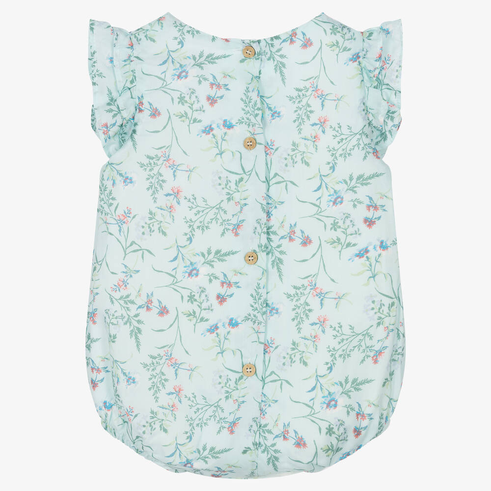 Babidu-Baby Girls Green Floral Shortie | Childrensalon Outlet