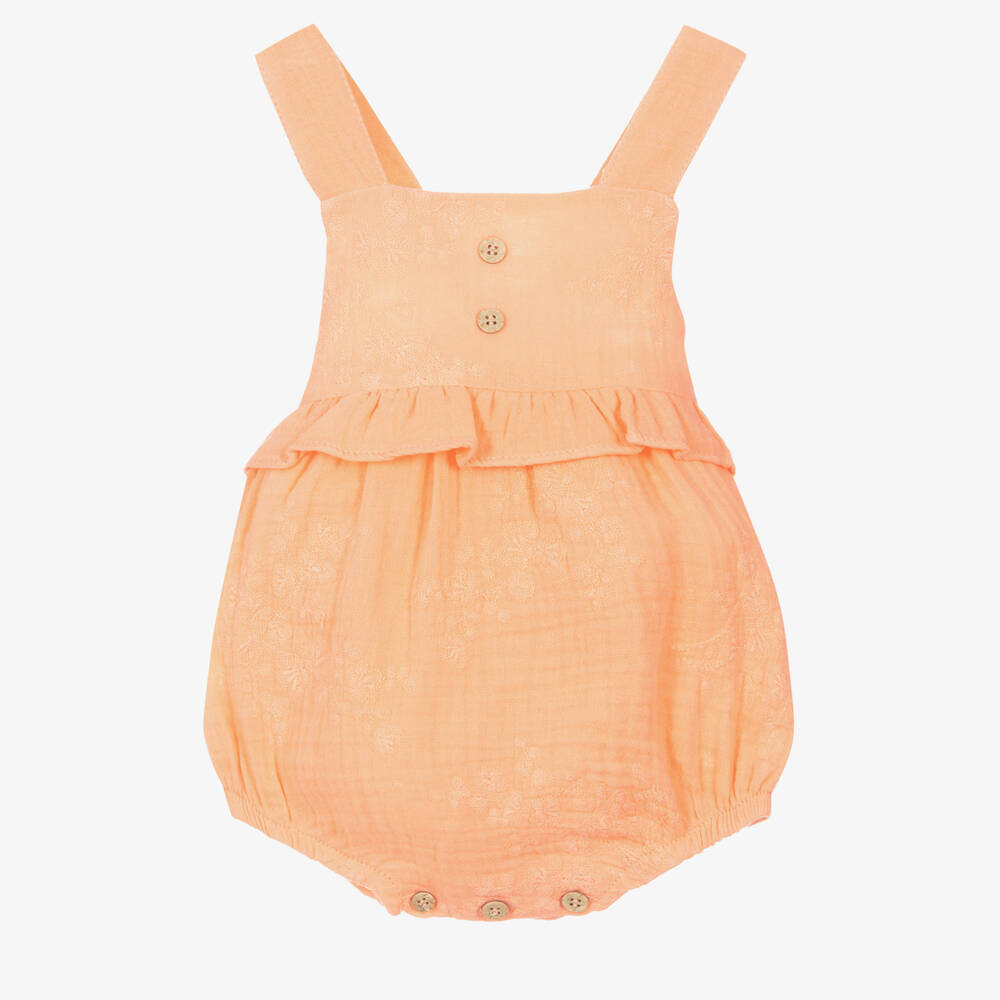 Babidu - Baby Girls Orange Cotton Shortie | Childrensalon