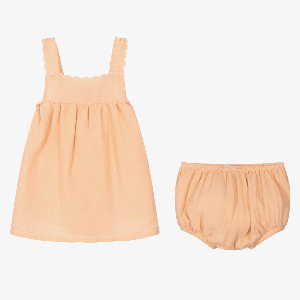 Babidu-Baby Girls Pink Cotton Dress | Childrensalon Outlet