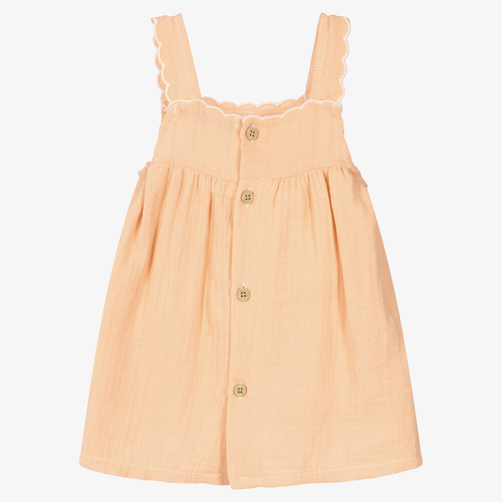 Babidu-Baby Girls Pink Cotton Dress | Childrensalon Outlet