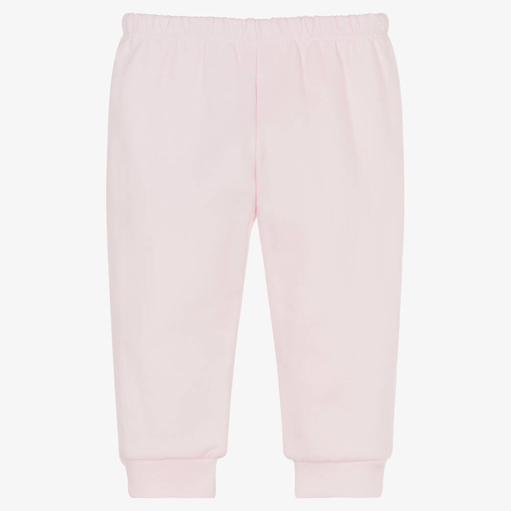 Babidu-Baby Girls Pink Cotton Joggers | Childrensalon Outlet