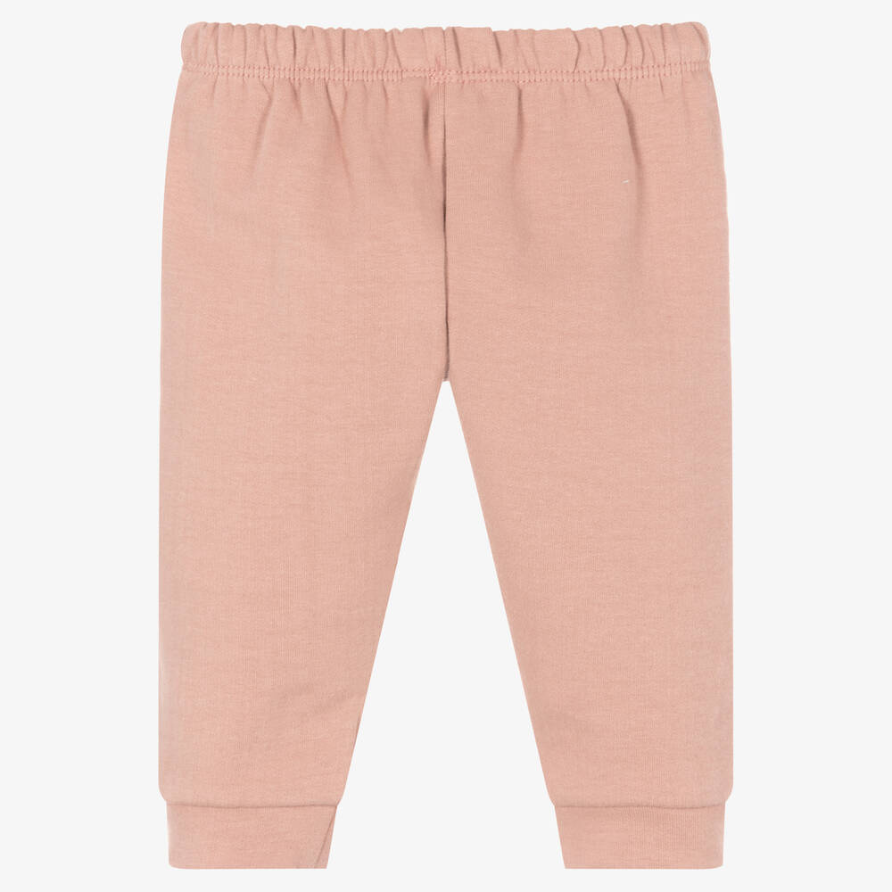 Babidu-Baby Girls Pink Cotton Joggers | Childrensalon Outlet