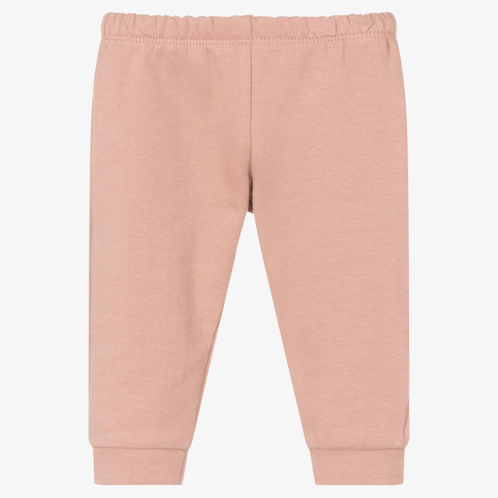 Babidu - Baby Girls Pink Cotton Joggers | Childrensalon