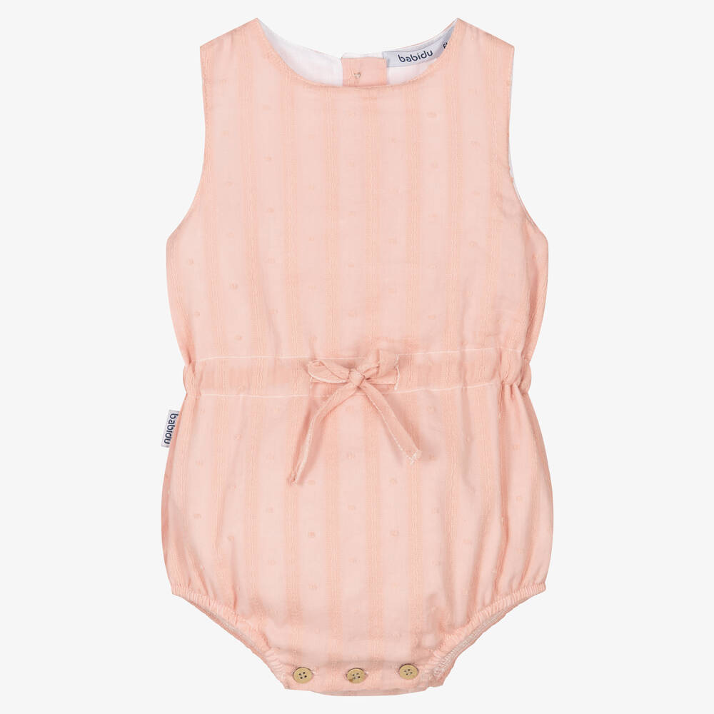 Babidu-Baby Girls Pink Cotton Shortie | Childrensalon Outlet