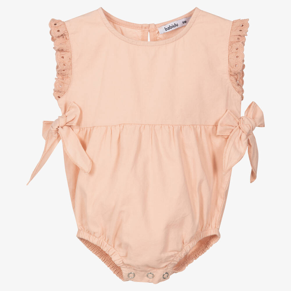 Babidu - Baby Girls Pink Cotton Shortie | Childrensalon