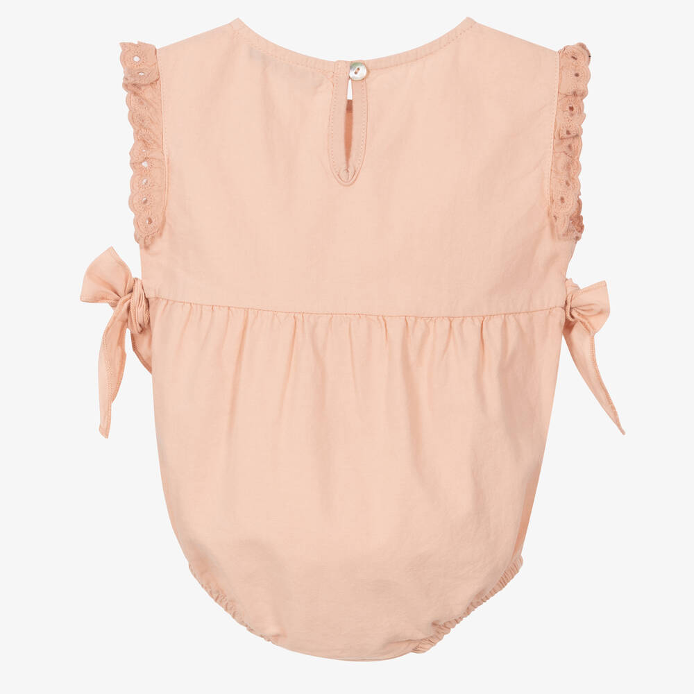 Babidu-Baby Girls Pink Cotton Shortie | Childrensalon Outlet