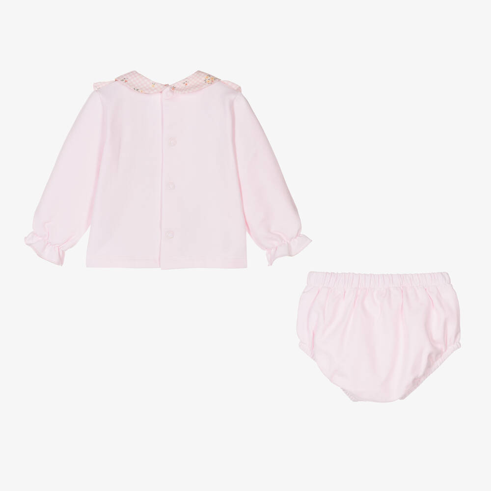 Babidu-Baby Girls Pink Cotton Shorts Set | Childrensalon Outlet