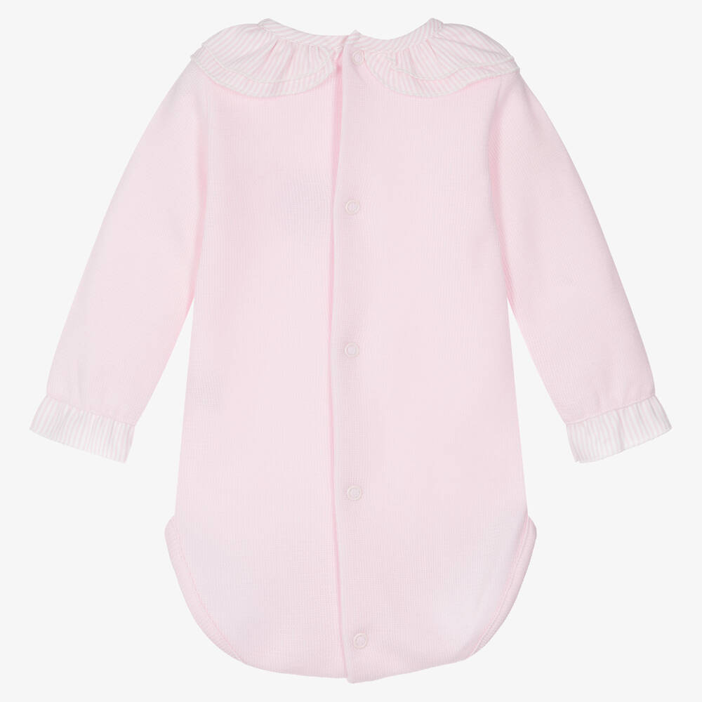 Babidu-Baby Girls Pink Jersey Knit Bodyvest | Childrensalon Outlet