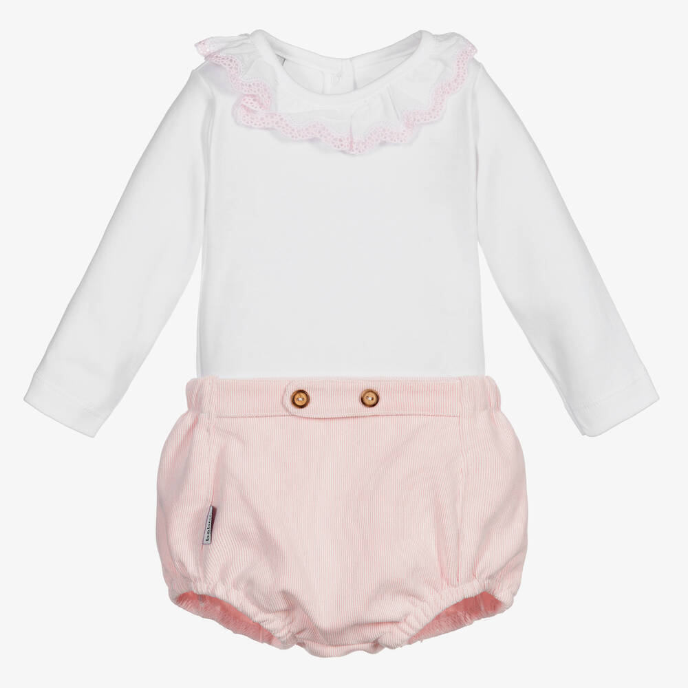 Babidu - Baby Girls Pink Shorts Set | Childrensalon