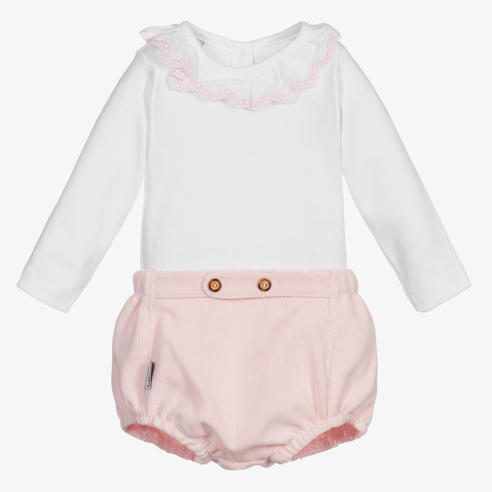Babidu-Baby Girls Pink Shorts Set | Childrensalon Outlet