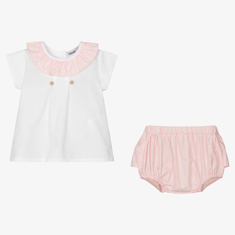 Babidu-Baby Girls Pink Shorts Set | Childrensalon Outlet