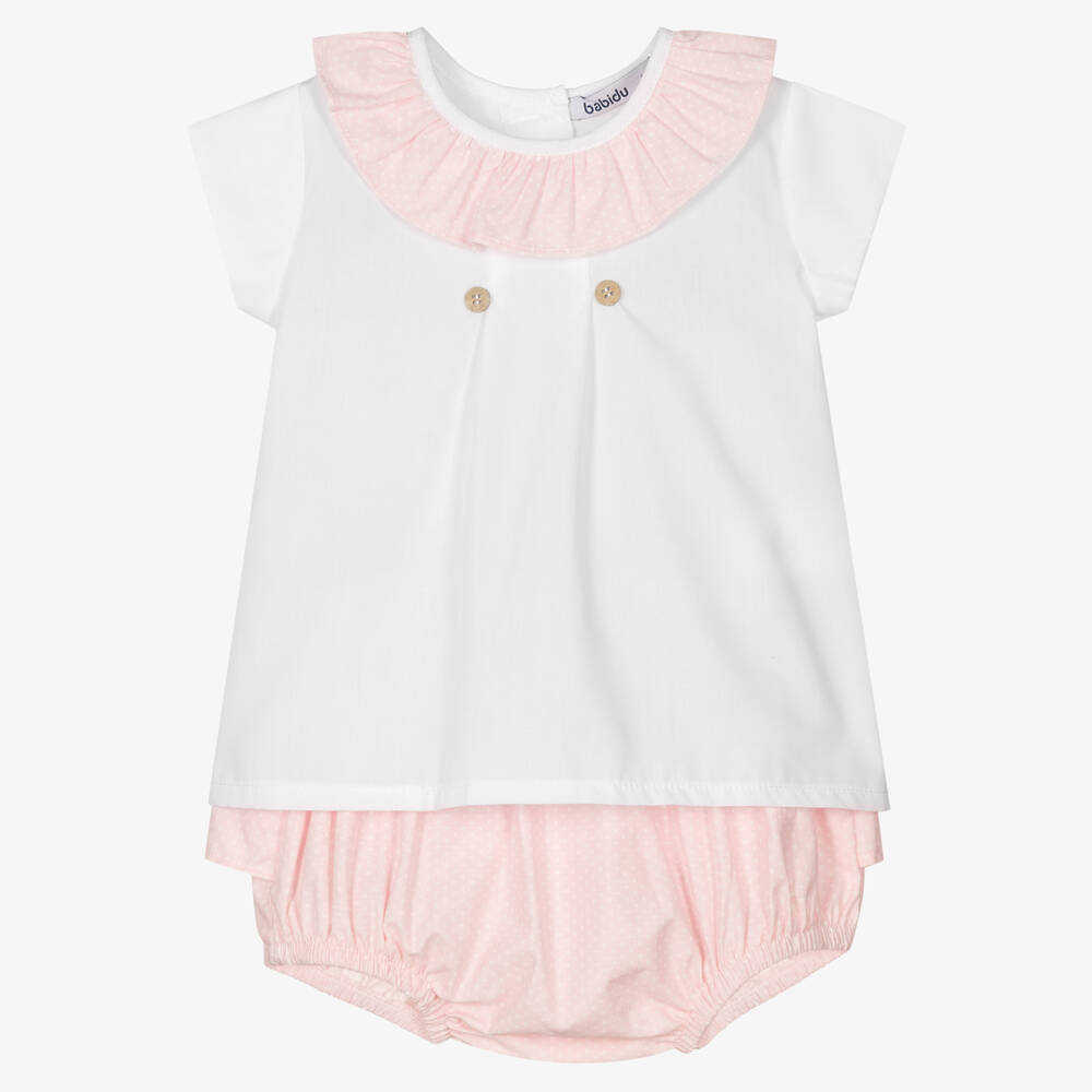 Babidu - Baby Girls Pink Shorts Set | Childrensalon