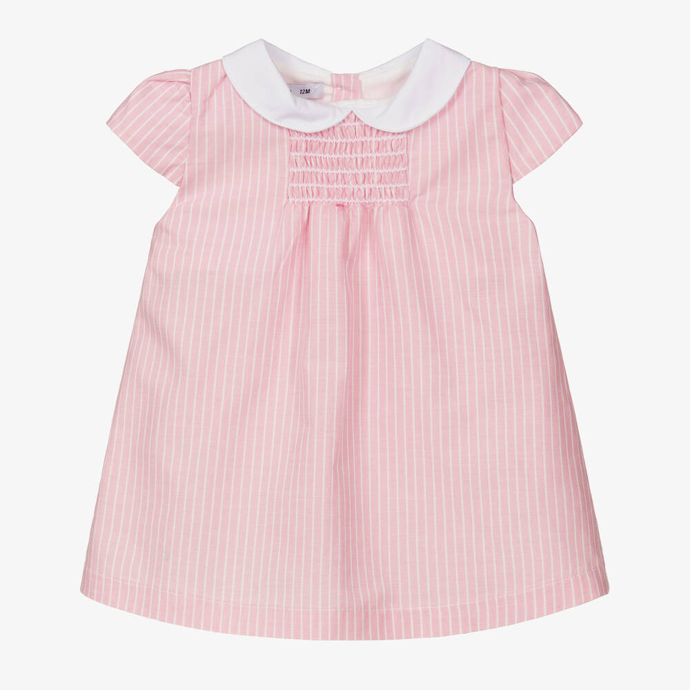 Babidu - Baby Girls Pink Smocked Dress | Childrensalon