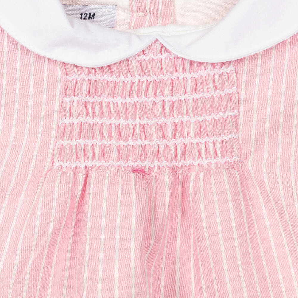 Babidu-Baby Girls Pink Smocked Dress | Childrensalon Outlet