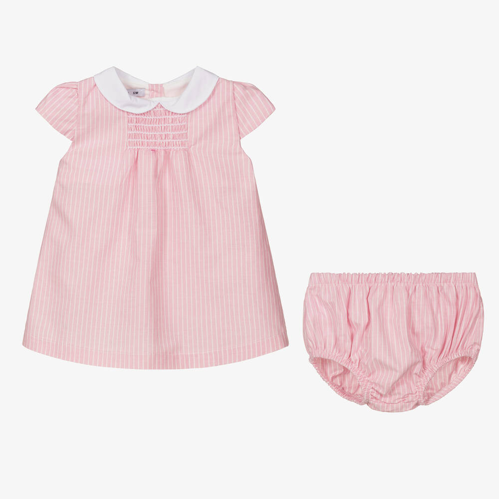 Babidu-Baby Girls Pink Smocked Dress | Childrensalon Outlet