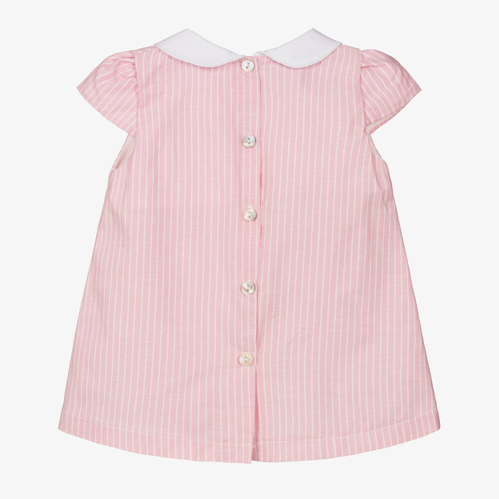 Babidu-Baby Girls Pink Smocked Dress | Childrensalon Outlet