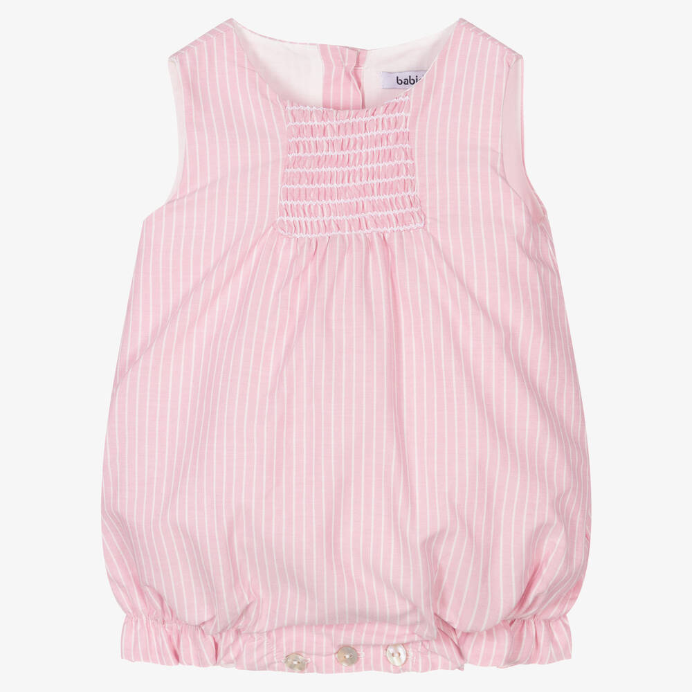 Babidu - Baby Girls Pink Stripe Shortie | Childrensalon