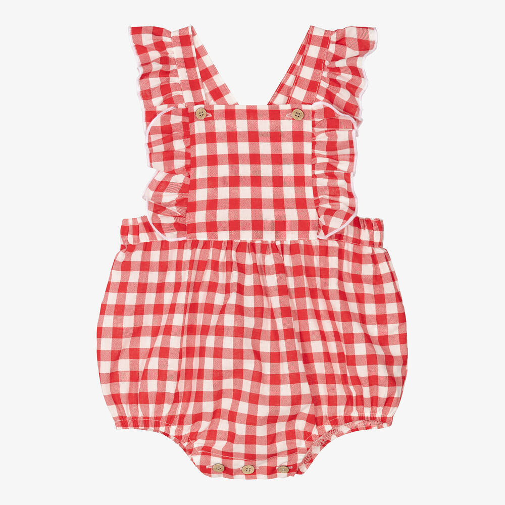 Babidu - Baby Girls Red Gingham Shortie | Childrensalon