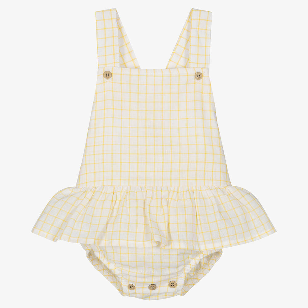 Babidu - Baby Girls Yellow Check Dress | Childrensalon