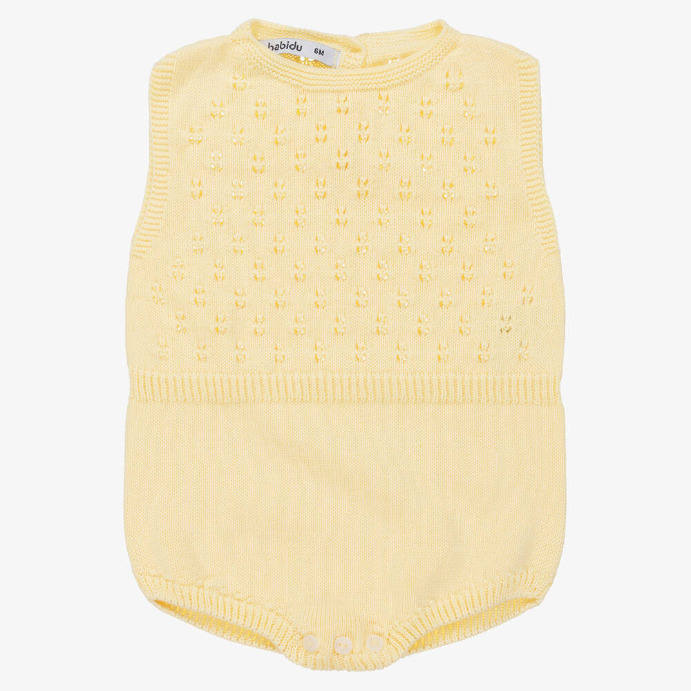 Babidu - Barboteuse jaune en coton | Childrensalon