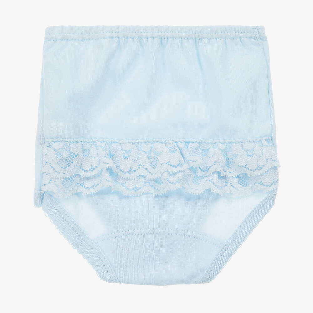 Babidu-Голубые хлопковые трусики с рюшами | Childrensalon Outlet