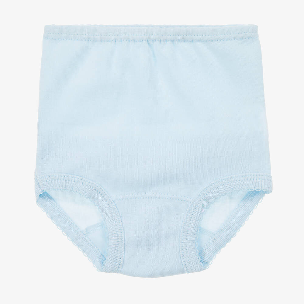 Babidu - Blue Cotton Frilly Pants | Childrensalon