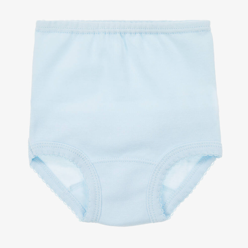 Babidu-Blue Cotton Frilly Pants | Childrensalon Outlet