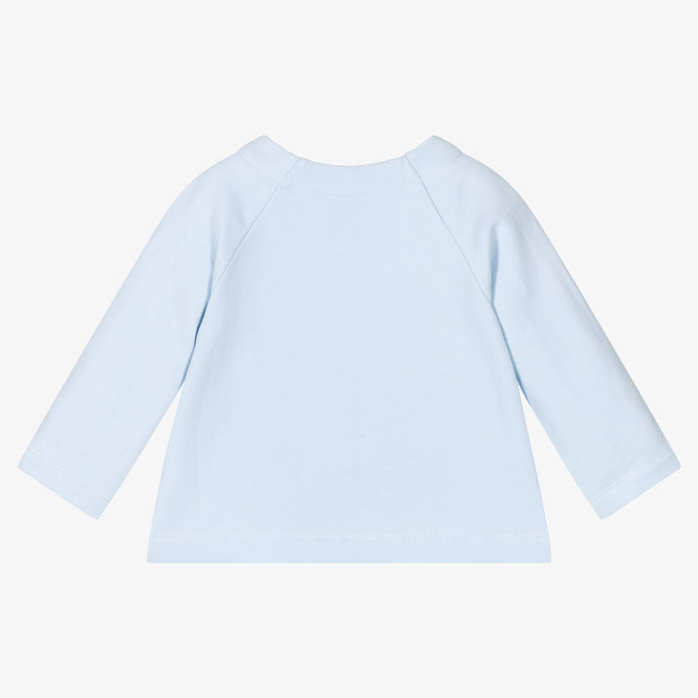 Babidu-Blue Cotton Jersey Baby Top | Childrensalon Outlet