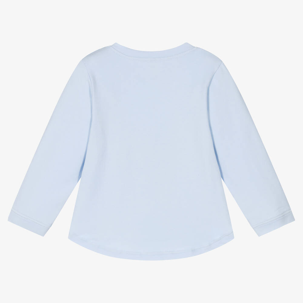Babidu-Blue Cotton Jersey Sweatshirt | Childrensalon Outlet