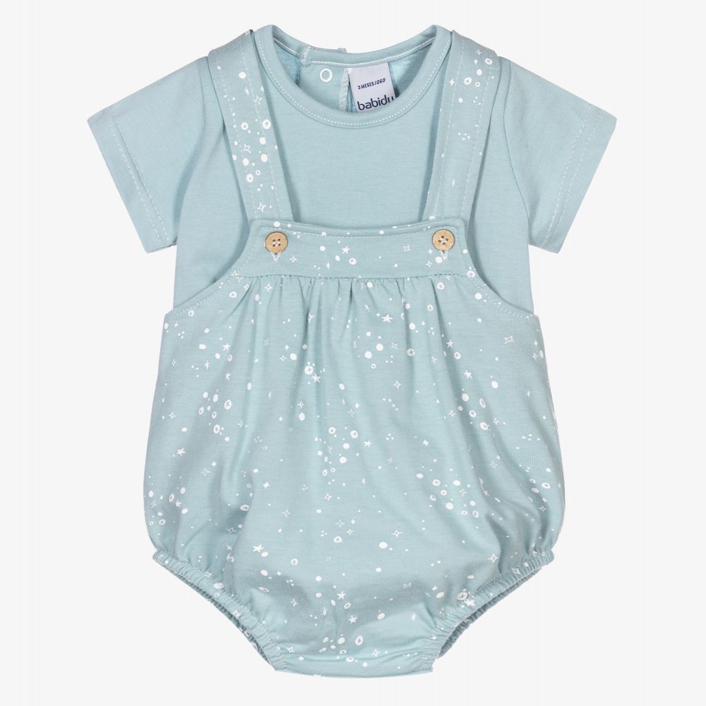 Babidu-Футболка и песочник из хлопка голубого цвета | Childrensalon Outlet